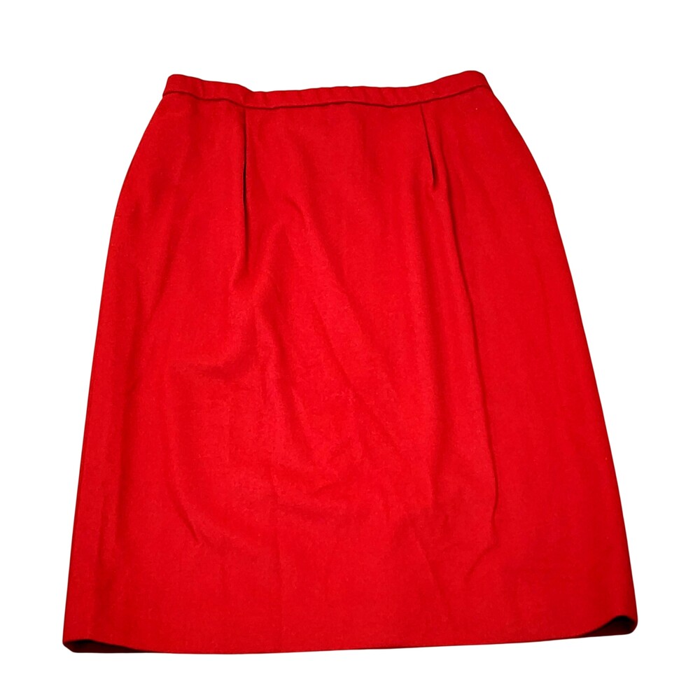 Pendleton Skirt Womens 16 Red Wool Pencil Lined Knee Length Vintage Workwear